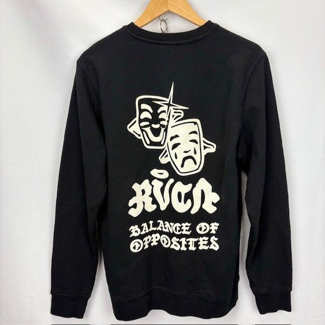 サイズ良 60s フロッキープリントスウェット 後付ダブルフェイス RVCA フロッキープリント スウェット サイズS 輸入古着 07081604