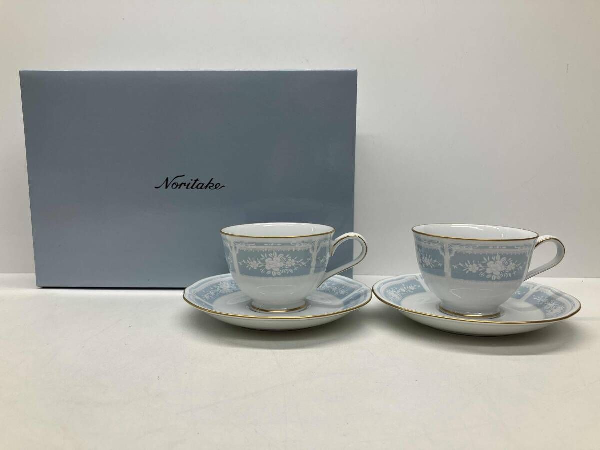 Noritake レースウッドゴールドブルー ティーカップ & ソーサー 5客 Noritake ノリタケ カップ \u0026 ソーサー (ペアセット) (コーヒー ティー