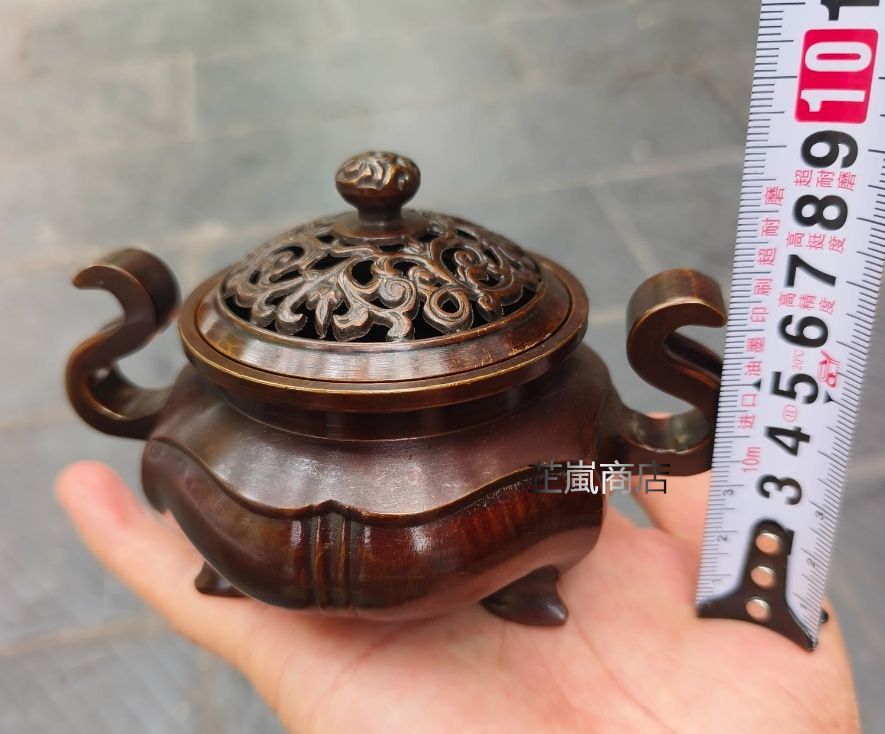 銅製 海棠薫香炉 香炉 檀香香炉 茶道沈香炉 香道具 装飾品 工芸