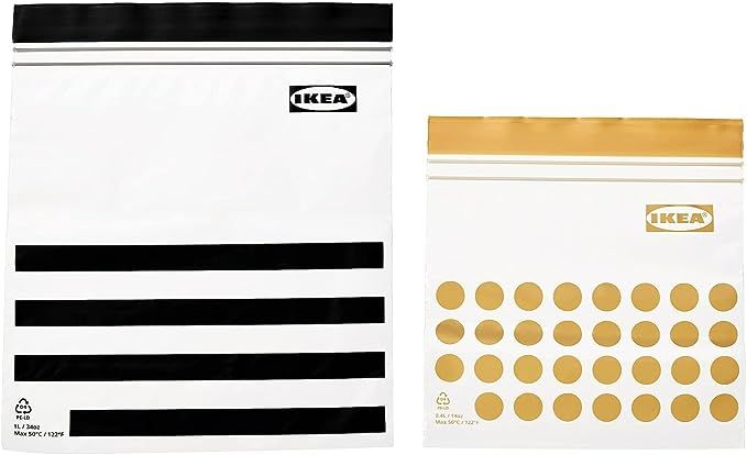 IKEA(イケア) ISTAD イースタード フリーザーバッグ 模様入り/ブラック イエロー 305.256.43 ::63045  MIYABI メルカリ