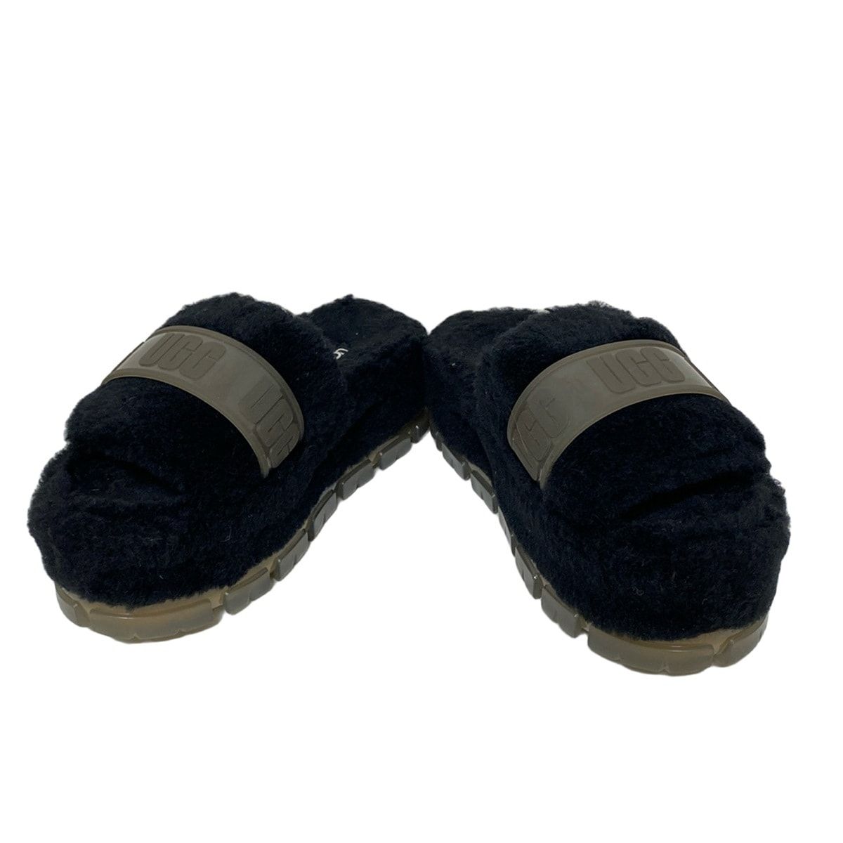 UGG アグ サンダル 24 レディース - 1131971 黒×グレー ムートン