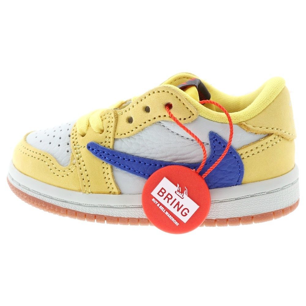 NIKE (ナイキ) × Travis Scott WMNS AIR JORDAN 1 LOW OG SP TD Canary DZ5908-700 トラヴィススコット キッズ エアジョーダン1 カナリー ローカットスニーカー 5C/11.0cm