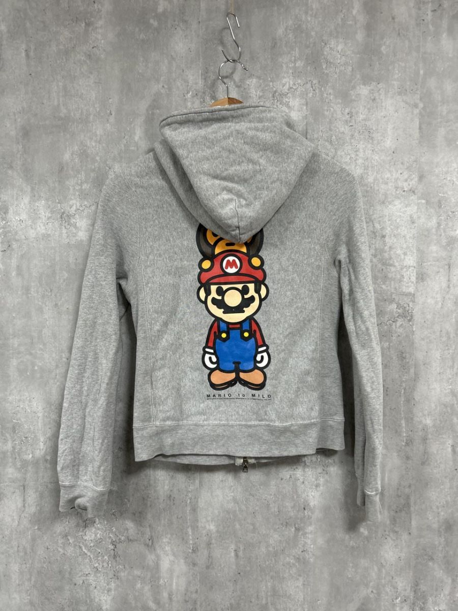 Nintendo × BAPE マリオ フルジップ パーカー任天堂 BAPE × Nintendo Mario Milo full zip hoodie ape NIGO Gray A