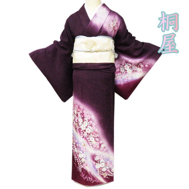 訪問着 着物 中古 袷 桐屋 翠山工房 辻が花 星座 L トール A1108