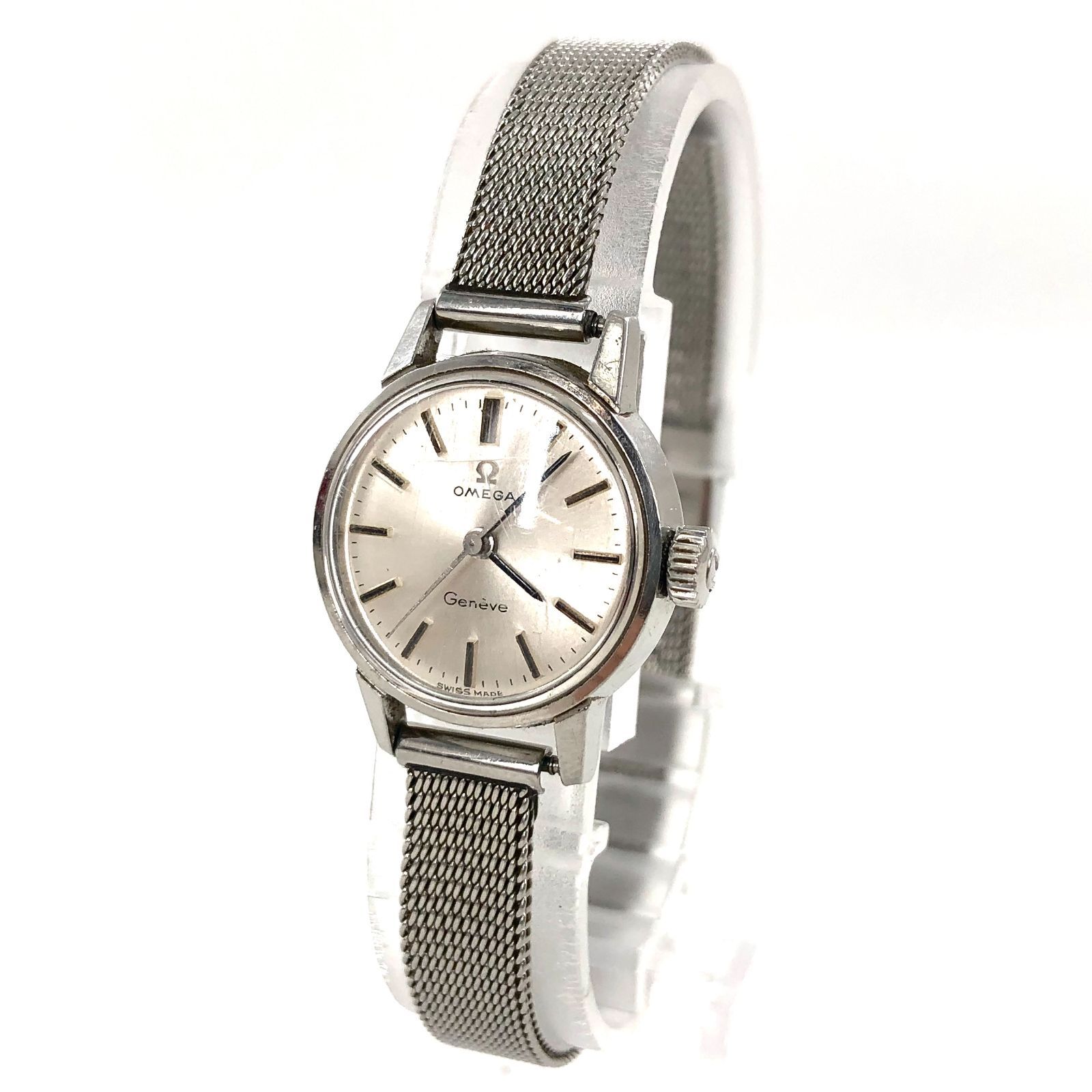 OMEGA オメガ Geneve ジュネーブ SS/手巻き シルバー文字盤レディース 
