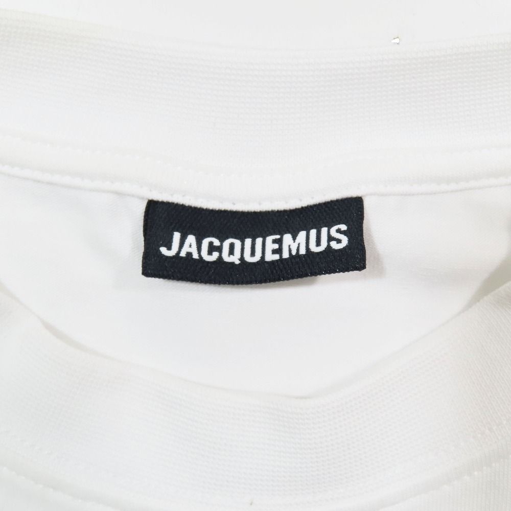新品同様 JACQUEMUS ジャックムス クロップド Tシャツ ショート丈 カットソー 半袖 ビスチェ へそ出し トップス ホワイト XS レディース 古着 中古 新品同様 JACQUEMUS ジャックムス クロップド Tシャツ ショート