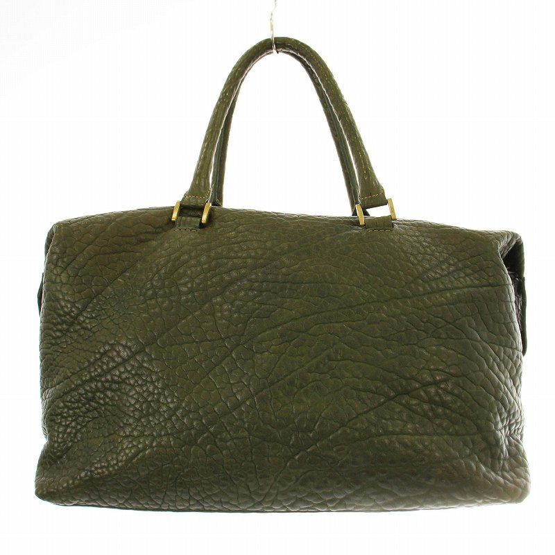 ポールスミス PAUL SMITH ボストンバッグ レザー ロゴ 裏地総柄 緑