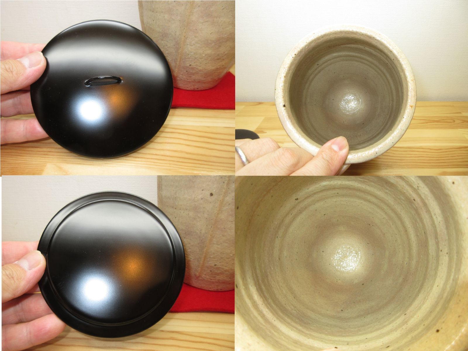 逢絢亭】茶道具 平水指 美濃焼 安南トンボ 割蓋付 加藤五陶 紙箱入り