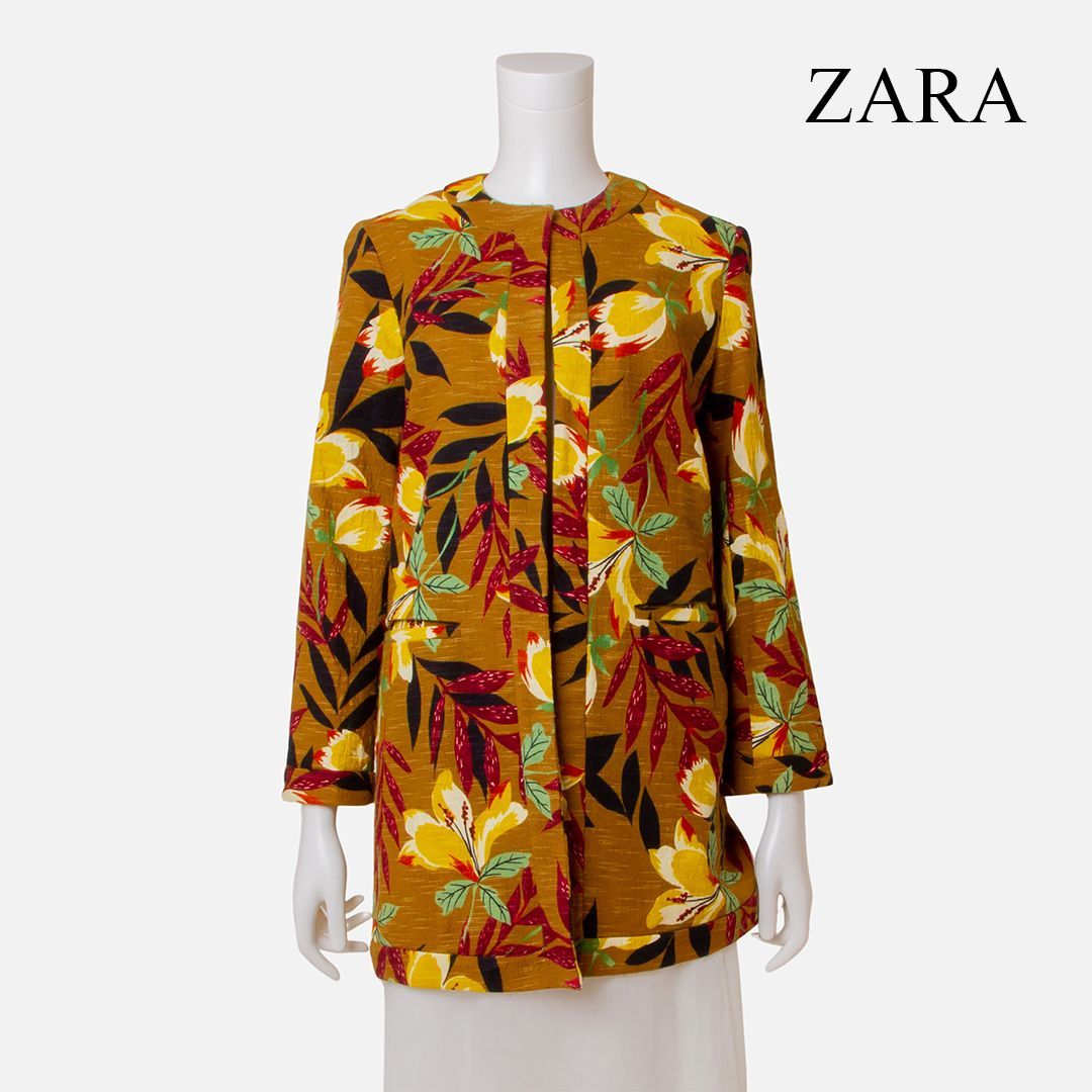 ZARA / 花柄 ノーカラージャケット / Size XS - cecati92.edu.mx