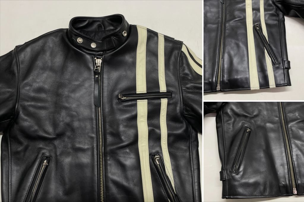 01w-5244 Wind Armor ウインドアーマー シングルライダースジャケット ブラック サイズM 韓国製 メンズ アウター 牛革 品 WWW_WOWDIGSITE_COM