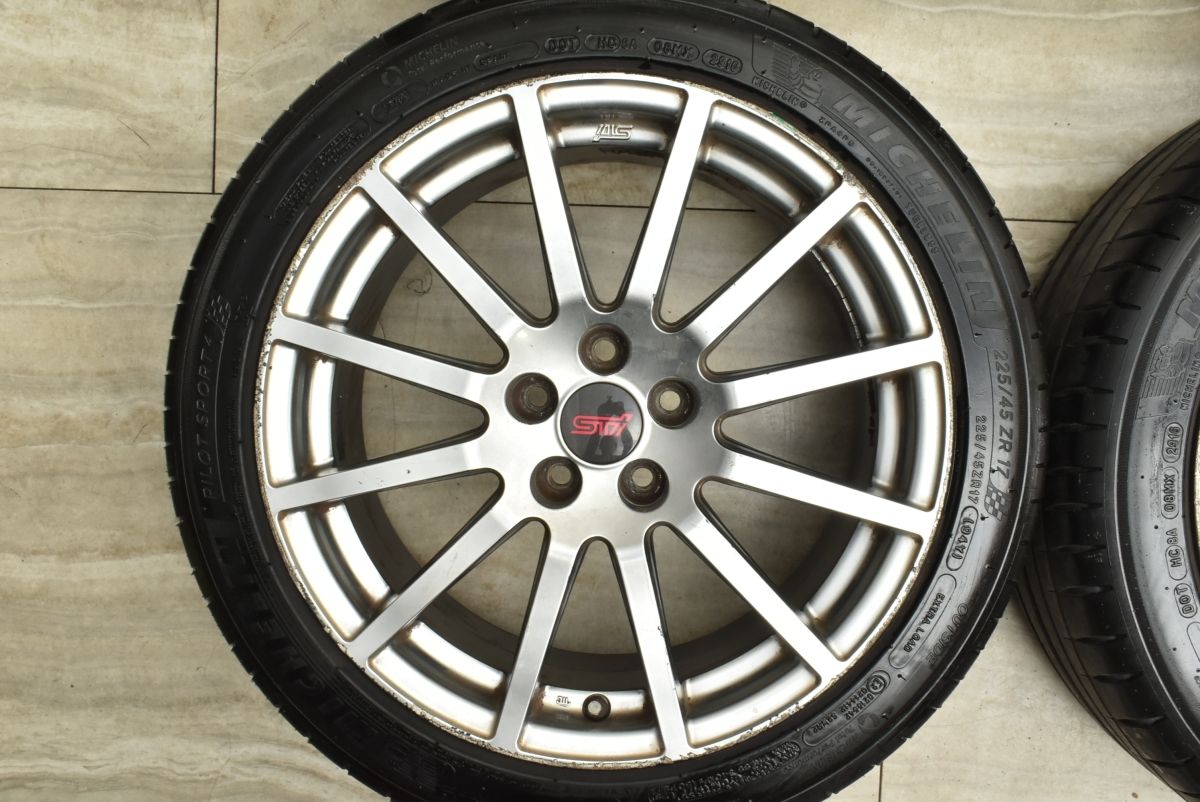 【希少】 STI 純正 オプション 17in 7.5J +48 PCD100 ミシュラン 225/45R17 フォレスター インプレッサ スタッドレス用にも BRZ レガシィ 