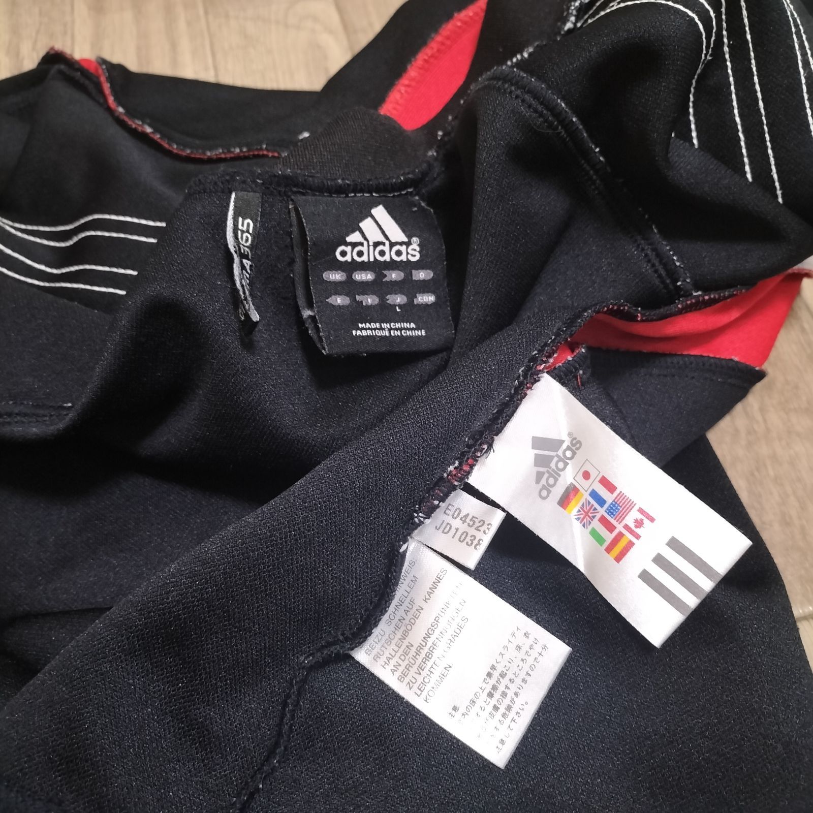 万国旗タグ adidas セットアップ 上下 ボルドー × グレー