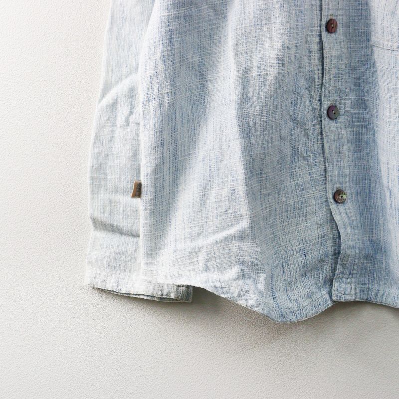 うさと USAATO 手織り 天然草木染め シャツ＼ライトブルー ブラウス