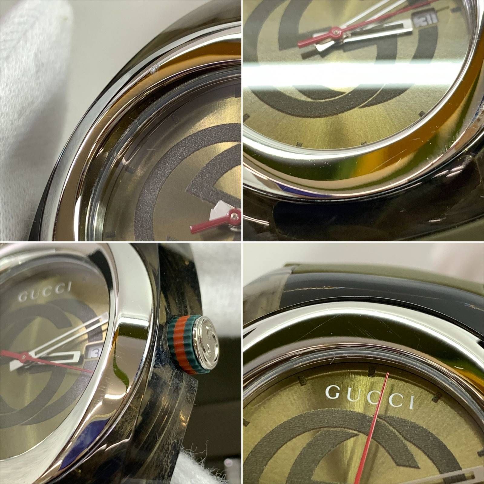 中古】04w1037▽※GUCCI グッチ SYNC シンク 137.1 メンズ 腕時計 ラバーベルト クオーツ グリーン系 カーキグリーン  18653684【八王子店】 - メルカリ