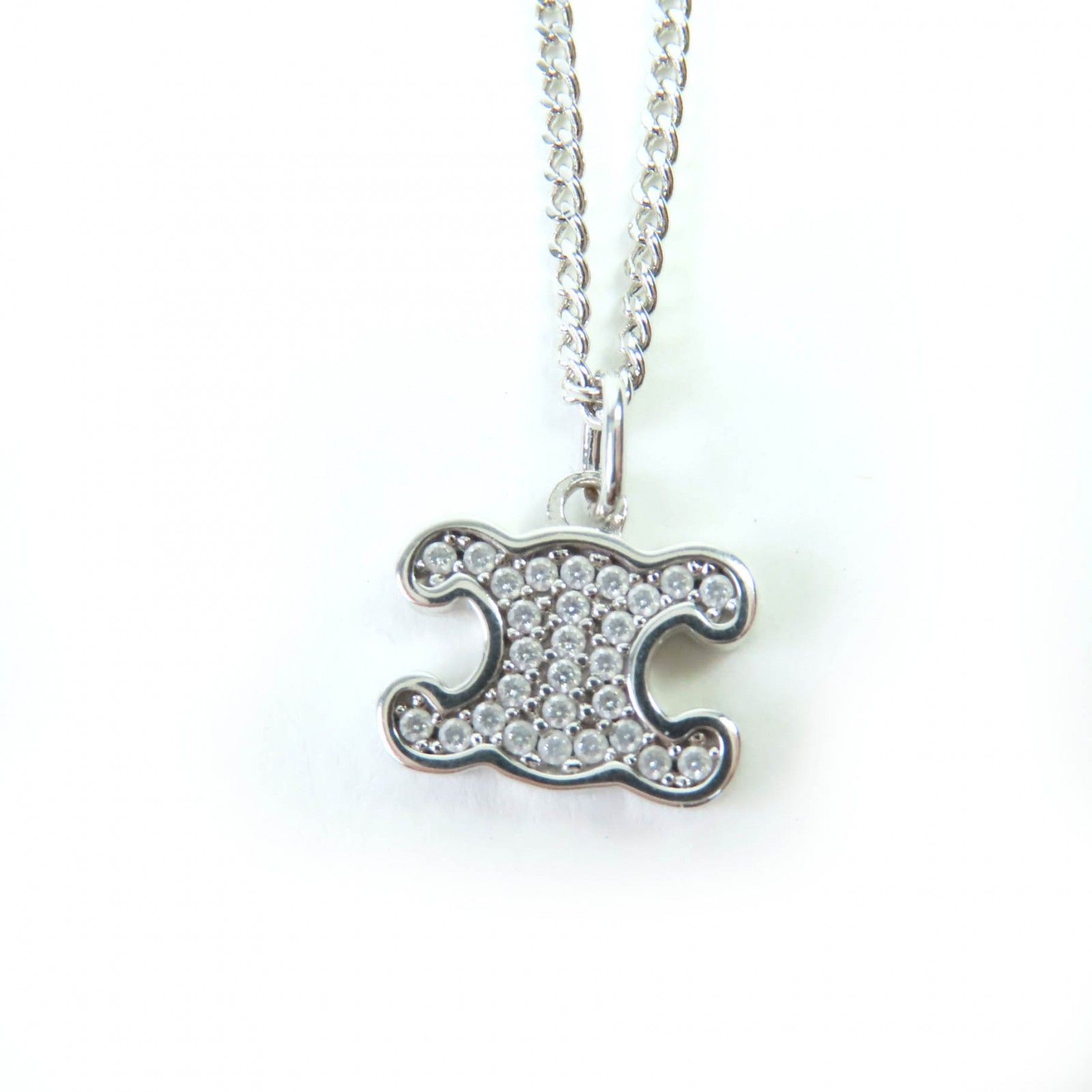 極美品☆CELINE セリーヌ トリオンフ ラインストーン ネックレス