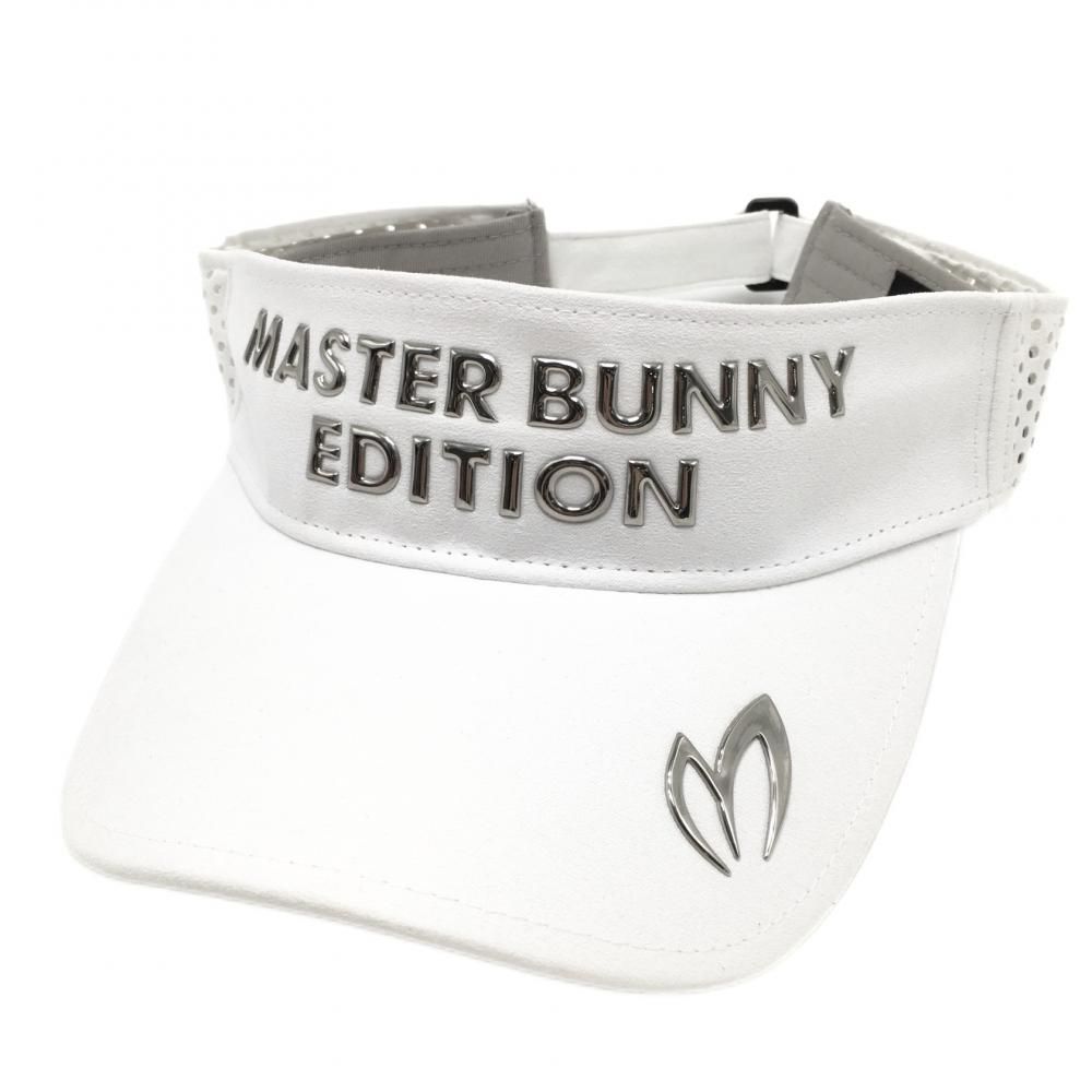【新品】マスターバニー サンバイザー 白×シルバー 立体ロゴ サイドパンチング FR ゴルフウェア 2022年モデル MASTER BUNNY EDITION
