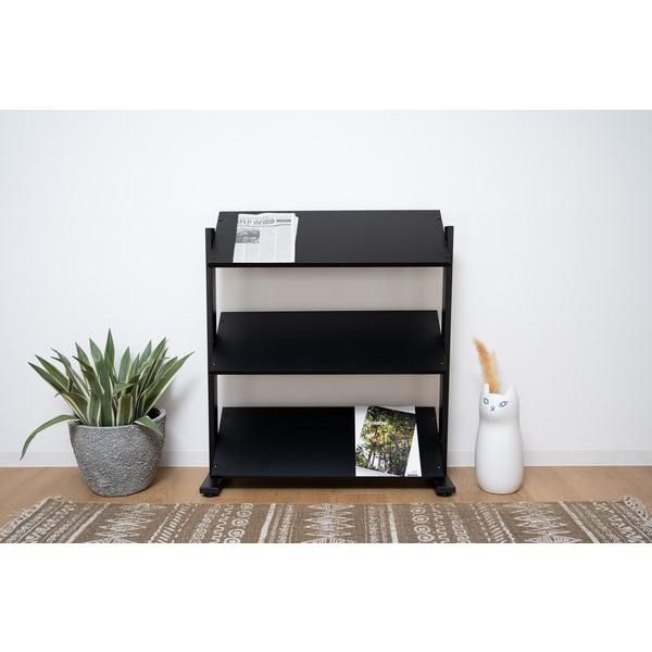 オーダー品　本棚　木製　ディスプレイ　オーディオ　シェルフ　墨色ブラック 3段 シェルフ セール ラック 棚 収納棚 オープンラック 本棚