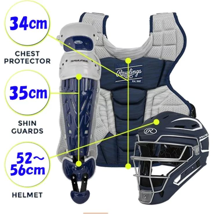 USA物 Rawlings ローリングス キャッチャー防具セット 少年硬式 ロイヤルブルー