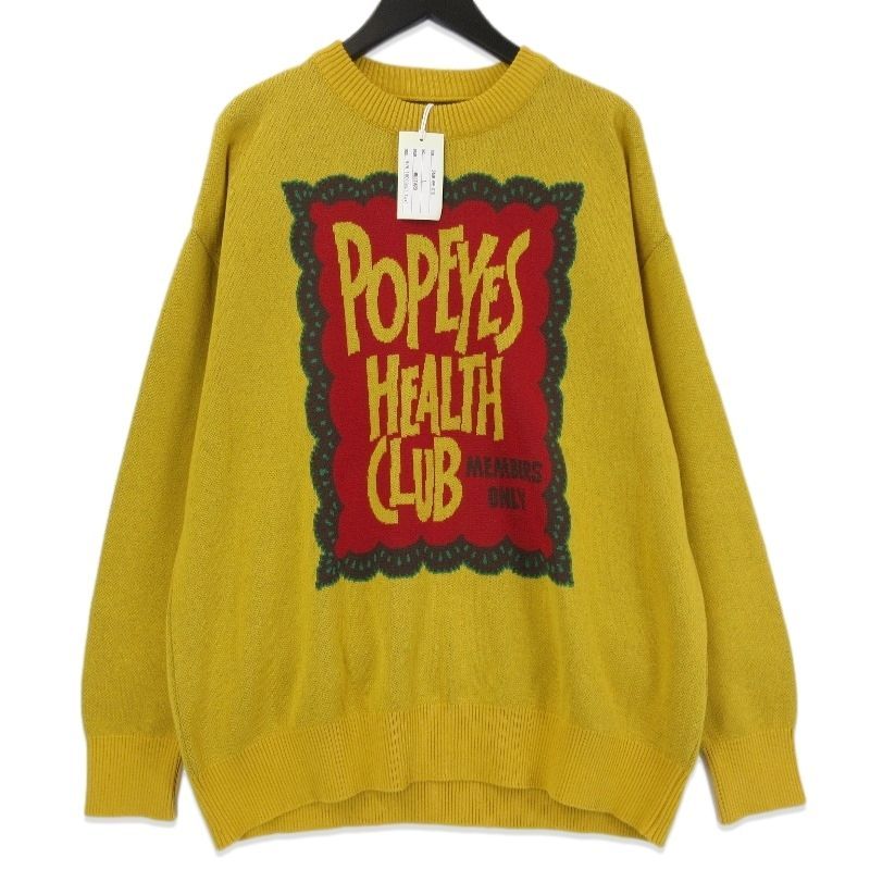 POP EYES ポップアイズ MEMBERS ONLY CLUB SWEATER 24AW PPE-010 ニット セーター コットン MUSTARD L 71012259