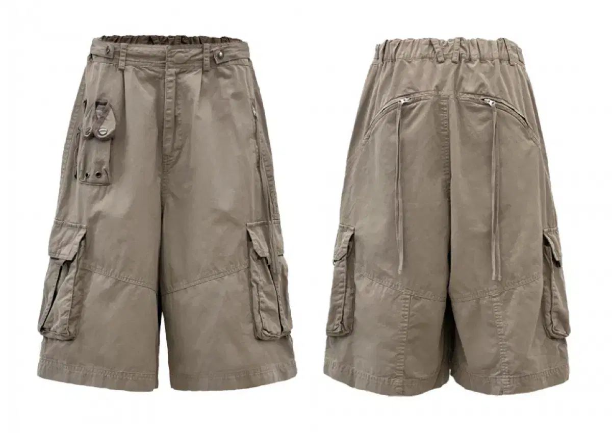 NACHE ナチェ ウォッシュ カーゴ ハーフ パンツ ベージュ