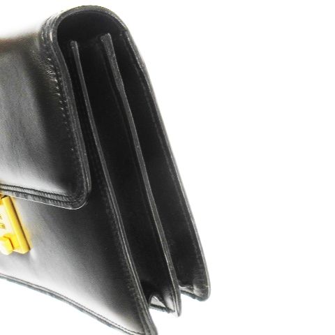 BALLY レザー 黒 クラッチバッグ ゴールドロック