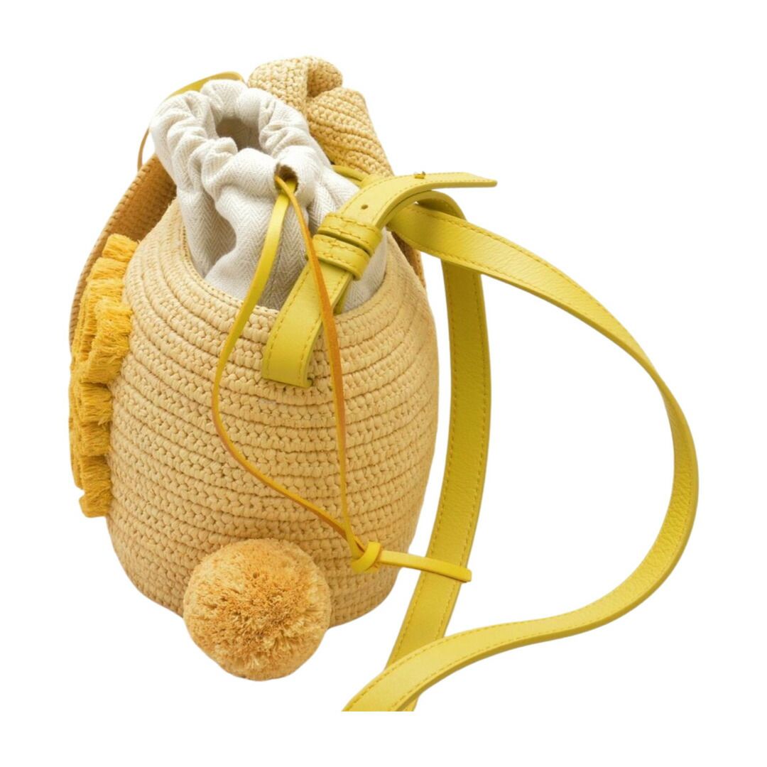 美品！LOEWEラフィアうさぎリボンカゴバッグあんしん鑑定可