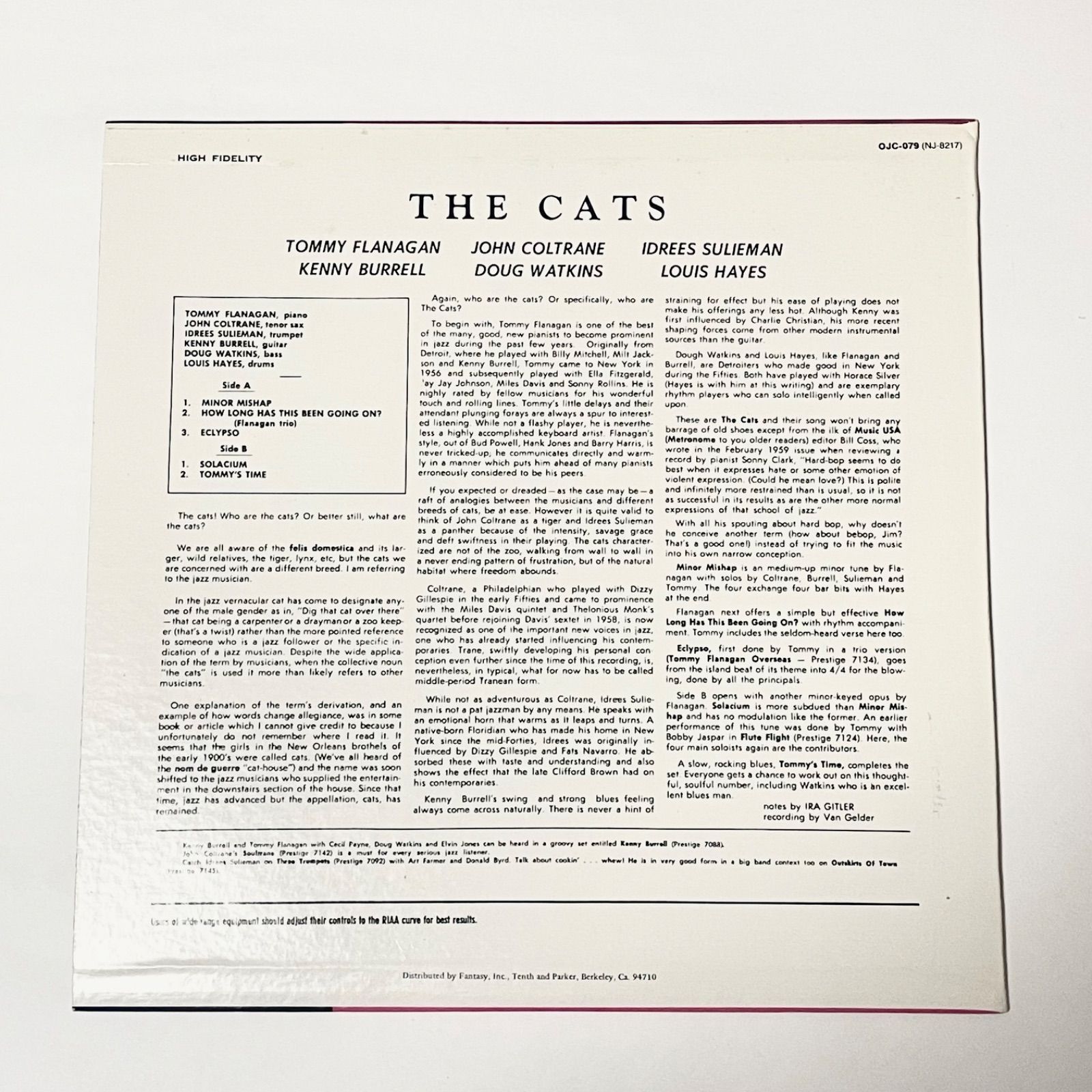 LP 】 The Cats Tommy Flanagan OJC−079 / 中古 レコード アナログ盤