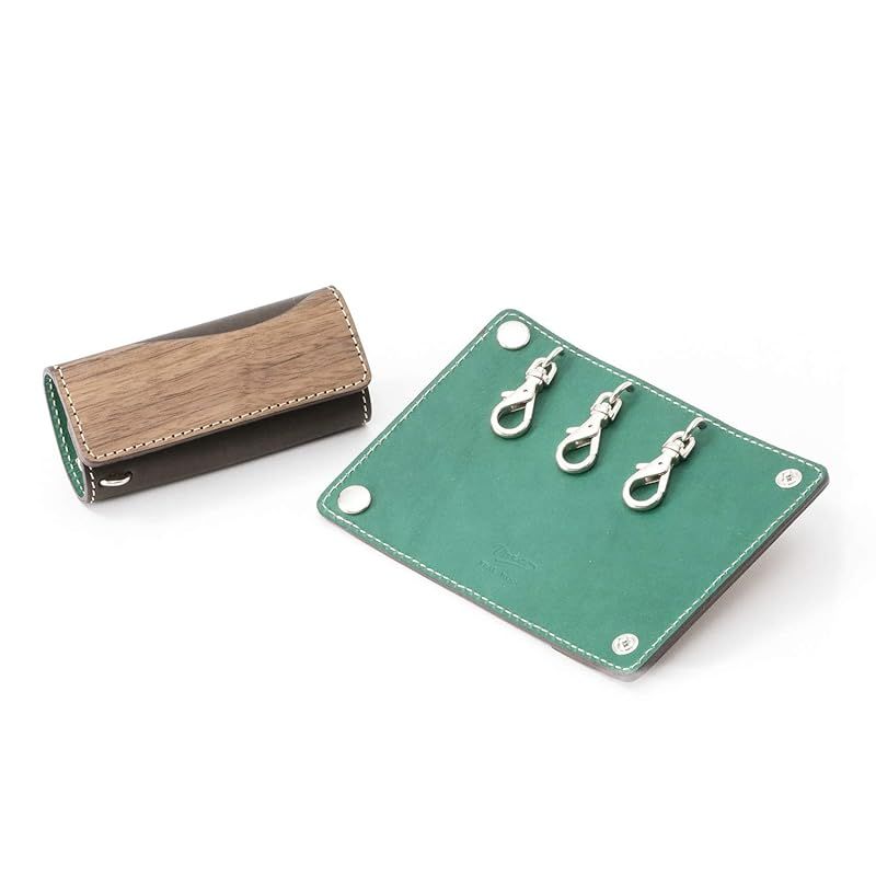 【新着商品】[VARCO REAL WOOD] Key cover キーケース キーカバー メンズ レディース 本革 レザー 日本製 チョコ/エメラルド