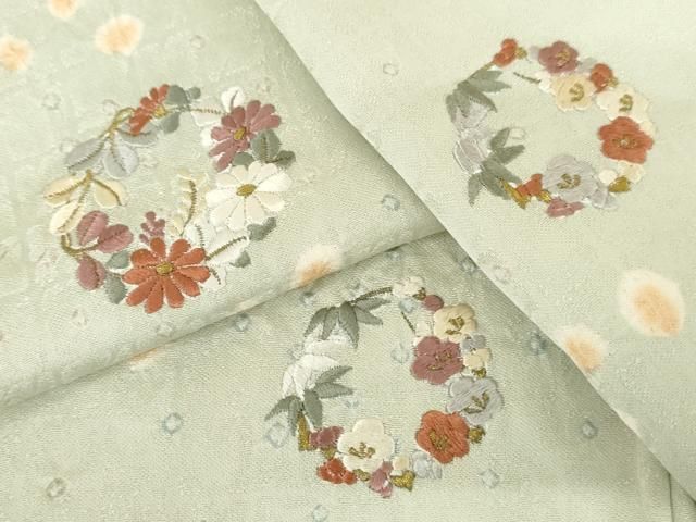 平和屋着物□訪問着 駒刺繍 熨斗吉祥花文 金糸 金彩 正絹 逸品