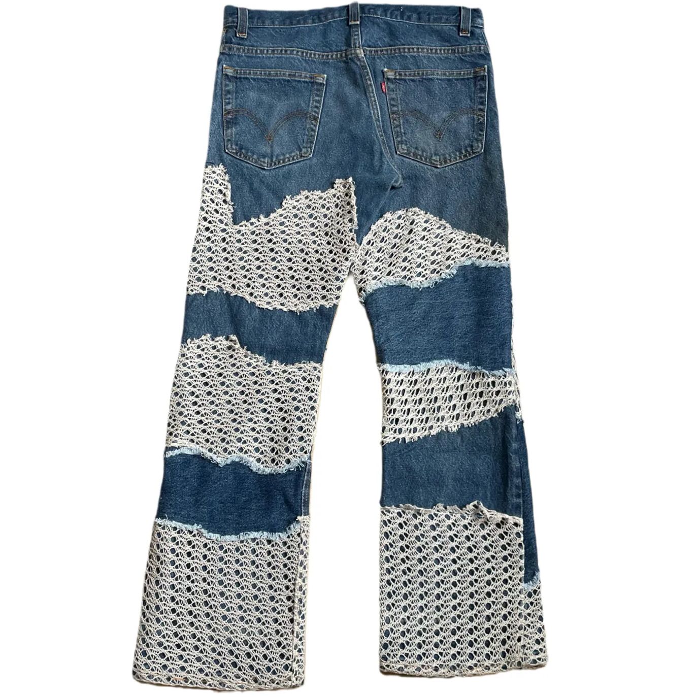 一点物♡ペイント カスタム デニム　リメイク　古着　y2k 平成ギャル ミサミサ Levi's 517】カスタムデニム リメイク古着 - メルカリ