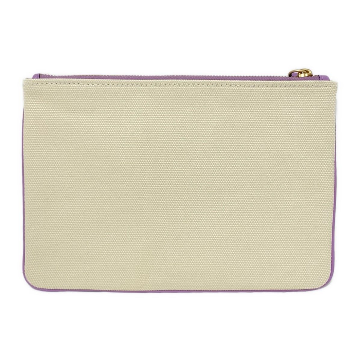 COACH コーチ ポーチ - CD699G アイボリー×パープル レザー