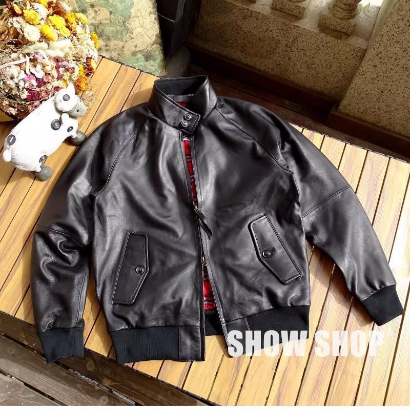 新入荷軽量 最上級ラムスキン シングルライダース ブルゾン 羊革革  