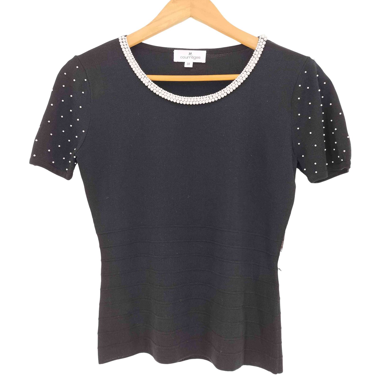 Courreges - レア品✨✨courregesサマーセーター❤️ クレージュ courreges ビジュー パール装飾 半袖ニットソー