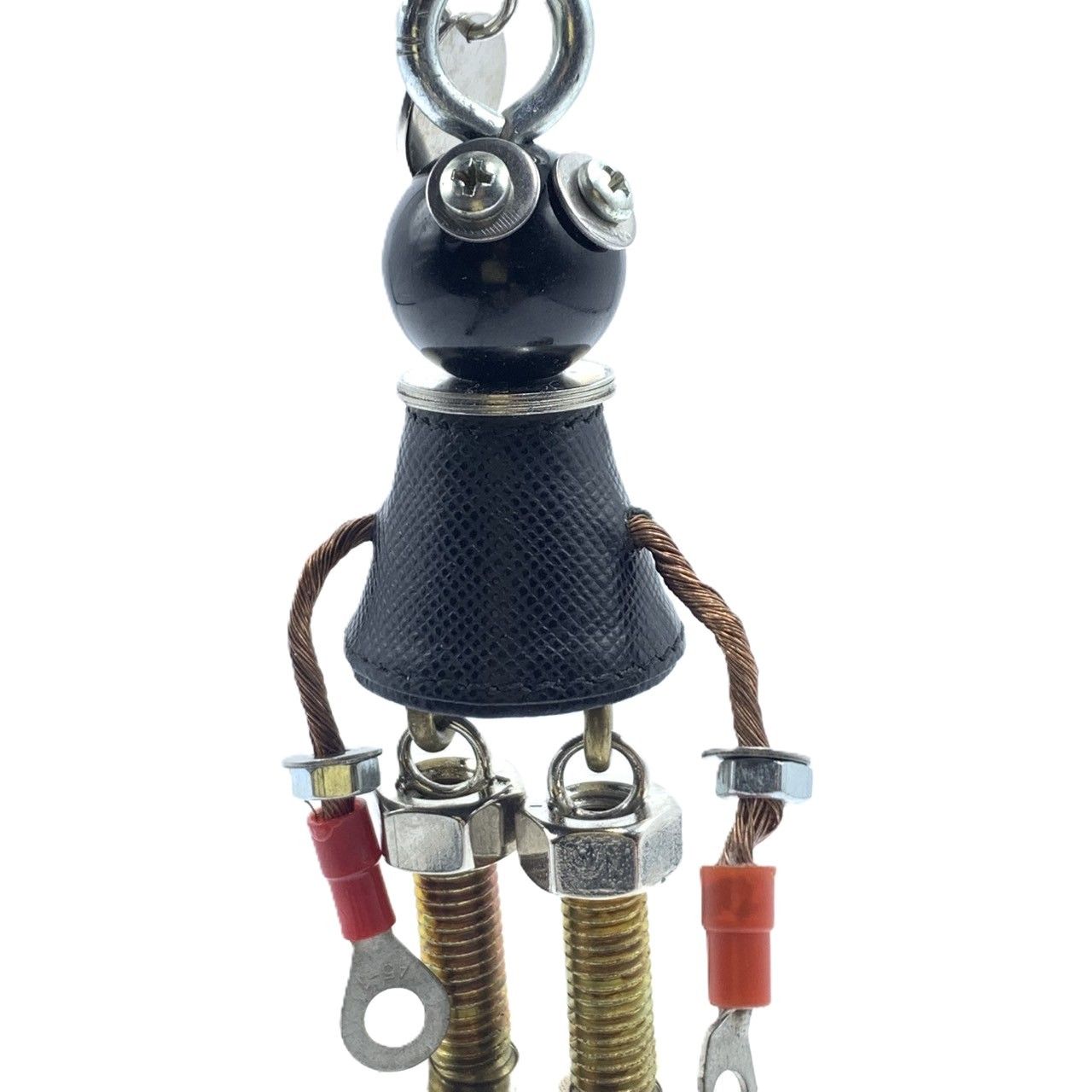 【美品】PRADA　プラダ　キーリング　ロボット　サフィアーノ　レザー　ブラック PRADA/プラダ】 2PP040 ロボット キーリング キーホルダー