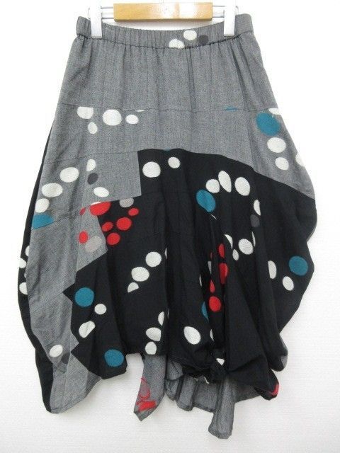 美品　センソユニコ　慈雨　スカート③ 慈雨 センソユニコ チェック切替デザインスカート : セレクト