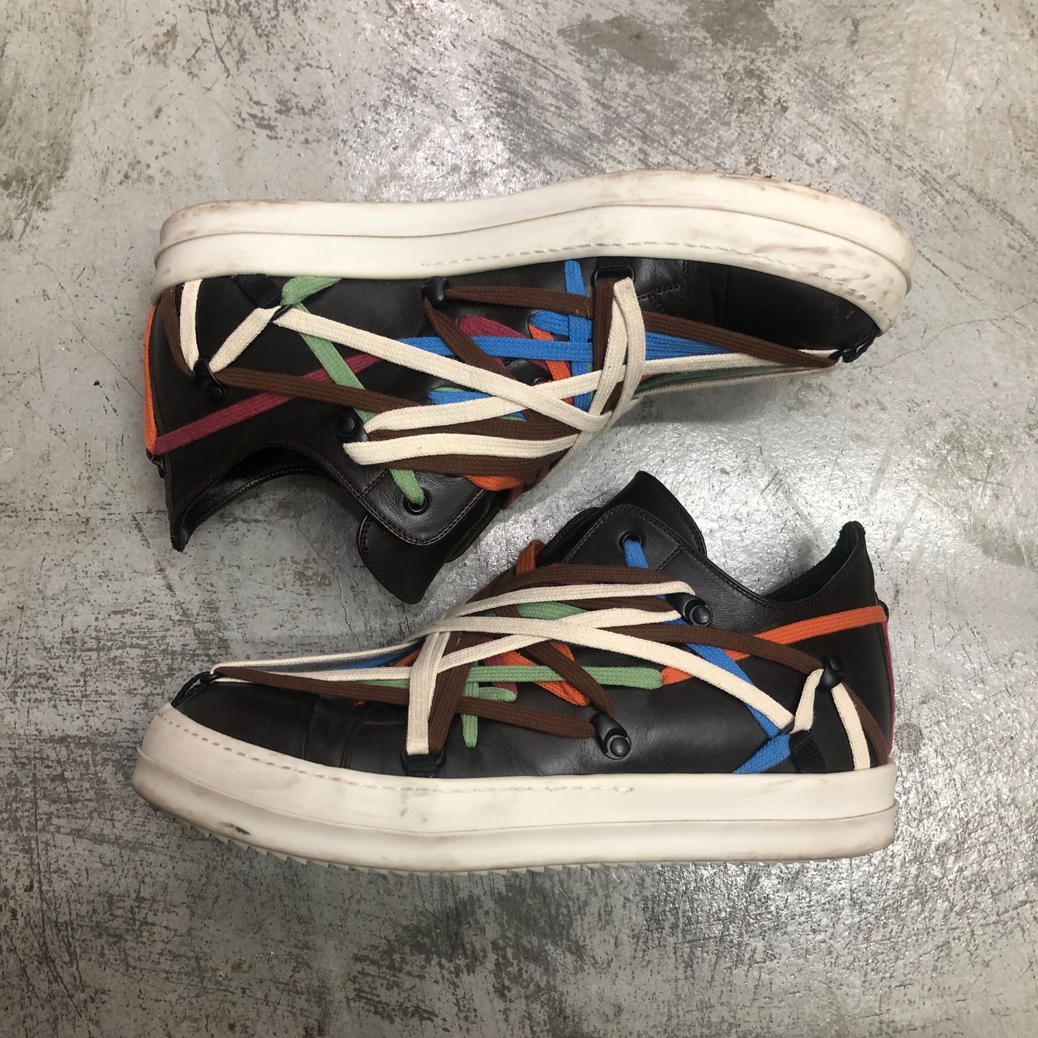 Rick Owens メガレース レザー ラモーンズ スニーカー リック Rick Owens メガレース レザー ラモーンズ スニーカー リック