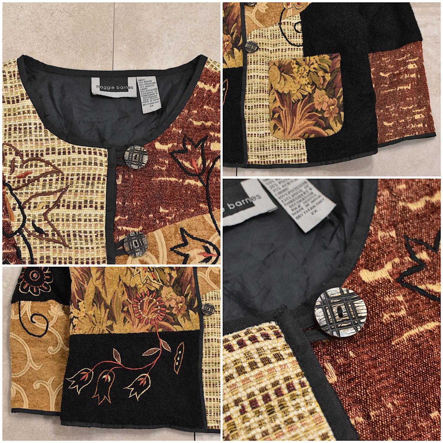 メンズ XL相当 ユニセックスデザイン 90s??? パッチワーク刺繍