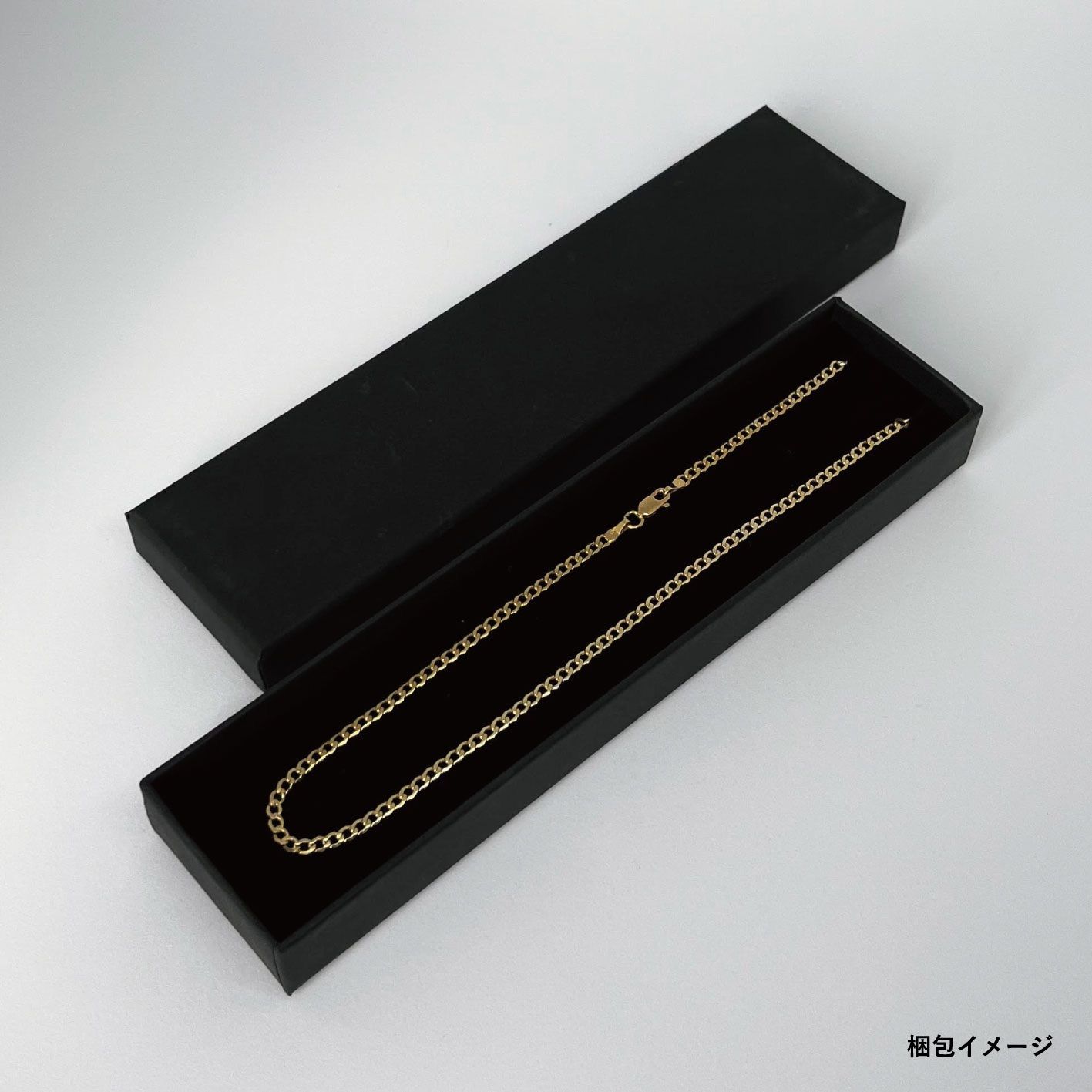 14K YG Figaro フィガロ ネックレスチェーン ソリッド [1.3mm × 45cm