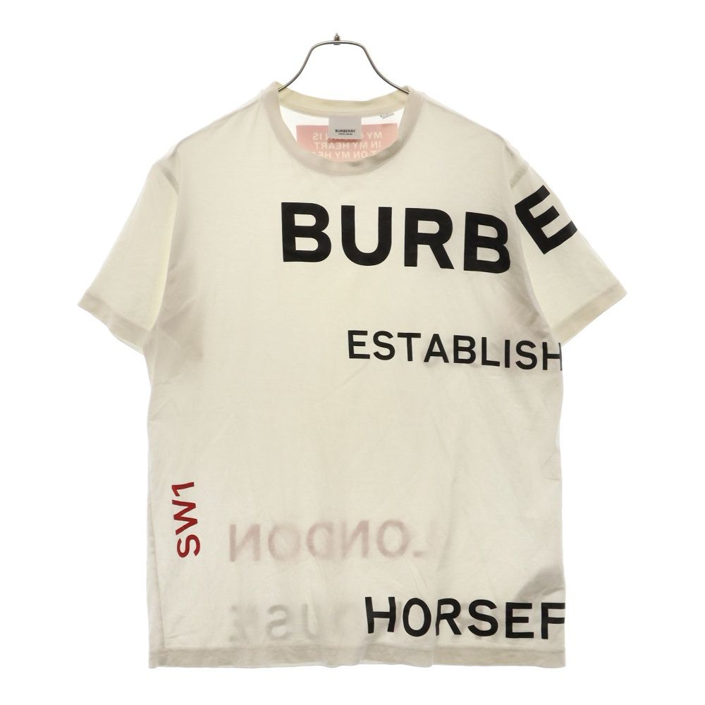 BURBERRY (バーバリー) ホースフェリープリントロゴ半袖Tシャツ 半袖カットソー ホワイト 8017103 - メルカリ