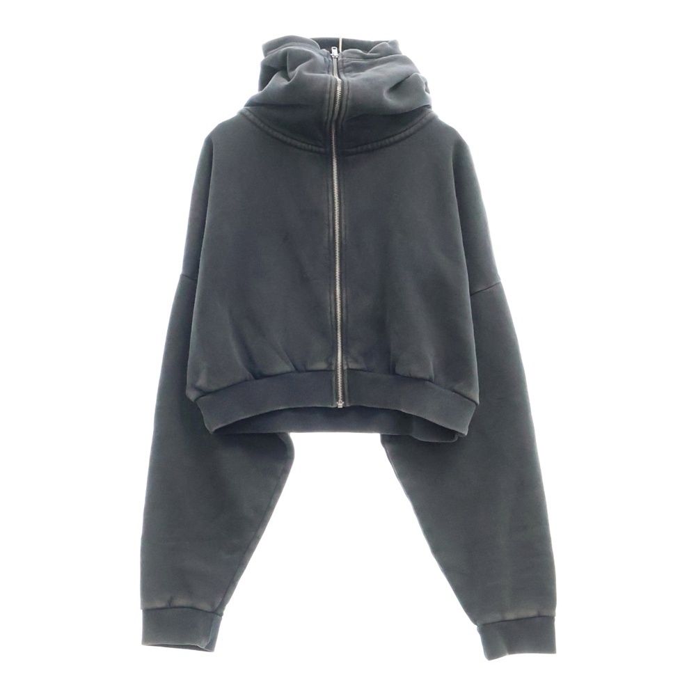 entire studios エンタイア スタジオ CROPPED FULL ZIP クロップドフルジップアップパーカー フーディー ユーズド加工 ブラック ES2156 レディース