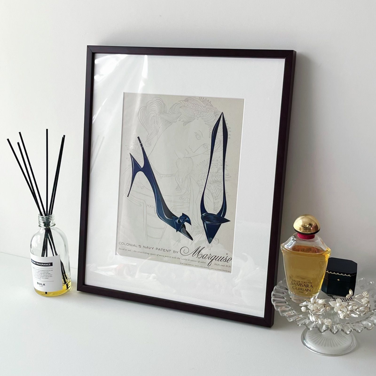 1958 広告＞ Marquise マルキーゼ パンプス 青 ポスター ヴィンテージ