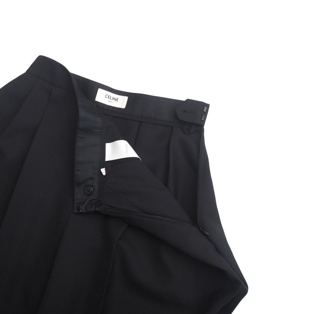 CELINE セリーヌ センタープレス パンツ 36/ブラック 黒 クロ ボトムス 無地【2400011403346】 CELINE セリーヌ by Phoebe Philo センタープレスレーヨン