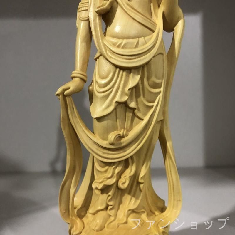 仏像 仏教美術 自在大勢至観音菩薩像 木の雕刻品 木彫り仏像