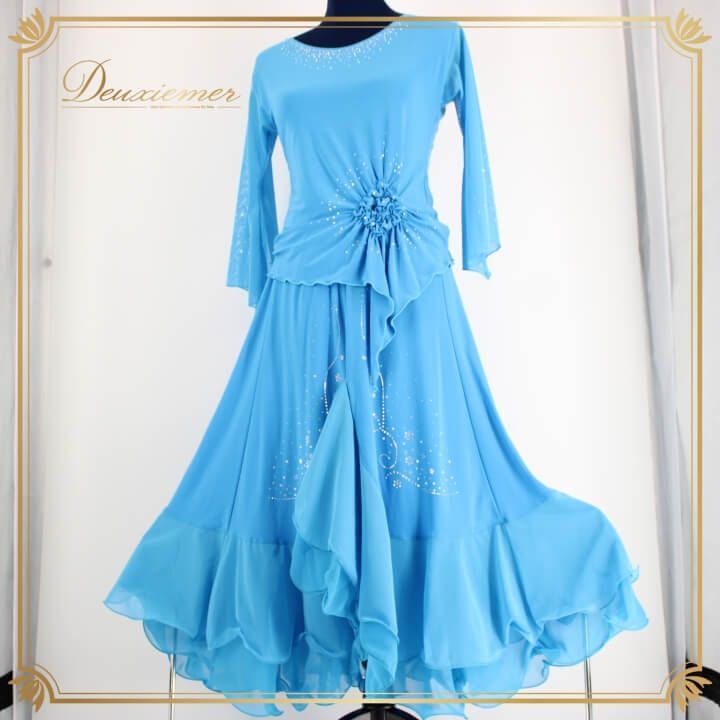 Y5743【チャコット】L☆グージュ 花柄レース セットアップ 社交ダンス