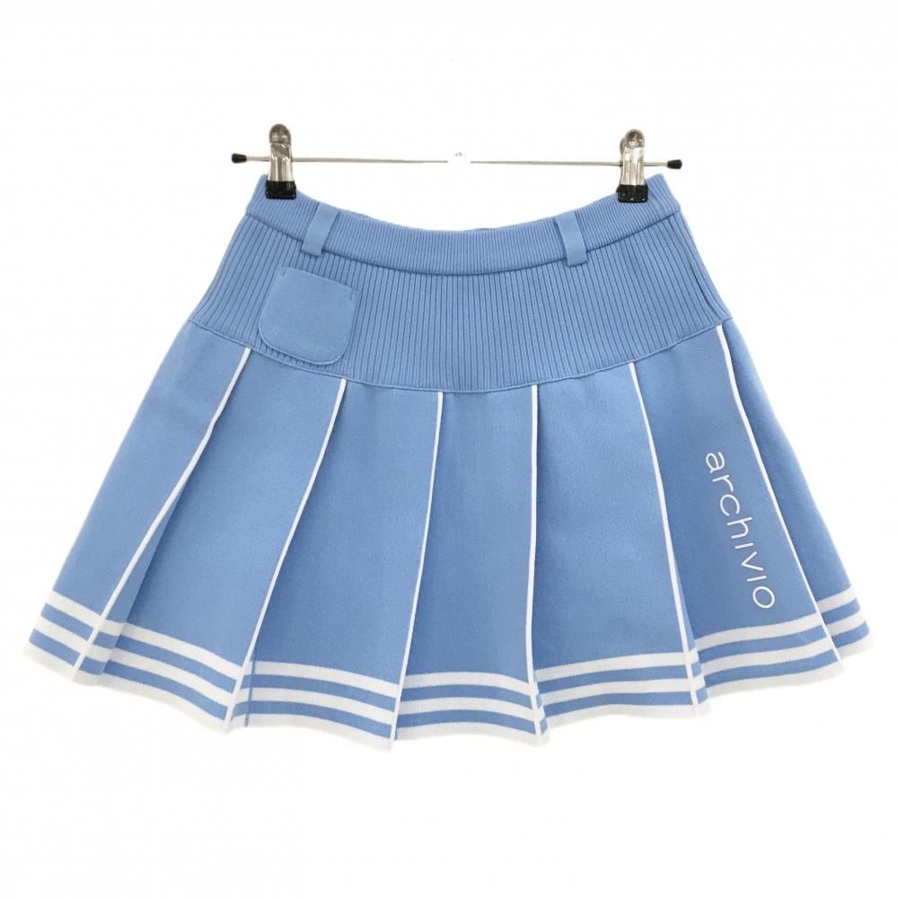 archivio - アルチビオ　裾プリーツサイドラインニットスカート　美品 archivio スカート 「LADIES」サイドラインプリーツスカート