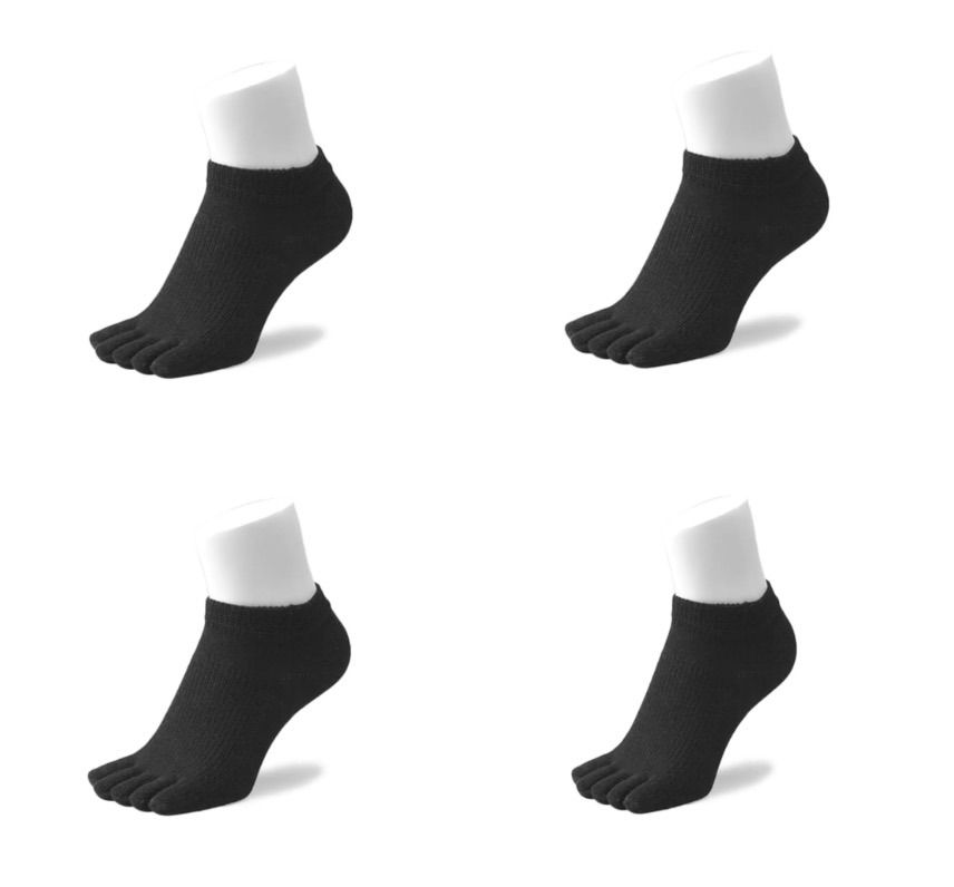 ゆびのばソックス ロングとアンクルブラックSサイズの4足セット ゆびの