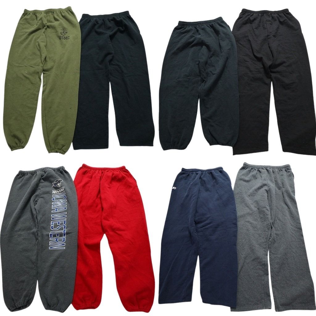 古着卸 スウェット パンツ 8枚セット メンズ Ｌ ミリタリー ラッセル チームロゴ 古着 NA0425