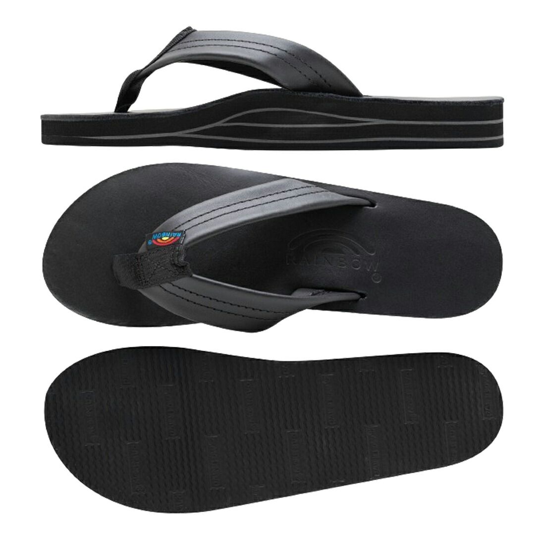 超美品 RAINBOW ブラック フリップフロップ サンダル THE XSLIDE - SINGLE LAYER CROSS STRAP FLAT STITCH | RAINBOW