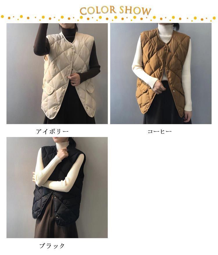 アイボリー キルティングダウンベスト ZARA キルティングベスト ダウン リボン 白 アイボリー M