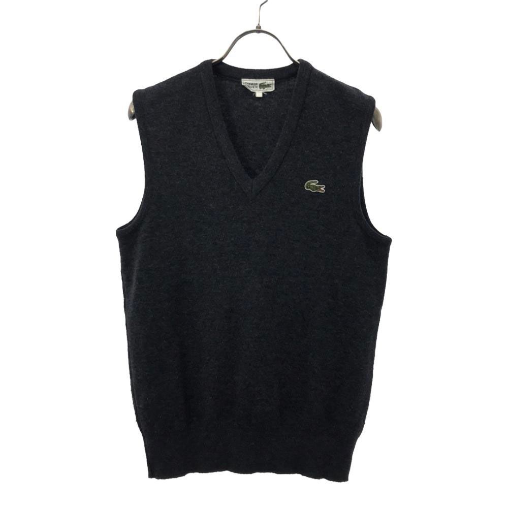 シュミーズラコステ ウールブレンド Vネック ニットベスト 3 ダークグレー CHEMISE LACOSTE メンズ